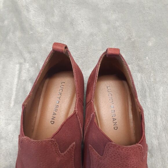 Lucky Brand Joelle Western Leather Ankle Boots Booties Red Cowgirl Size 8.5M - Picture 10 of 12